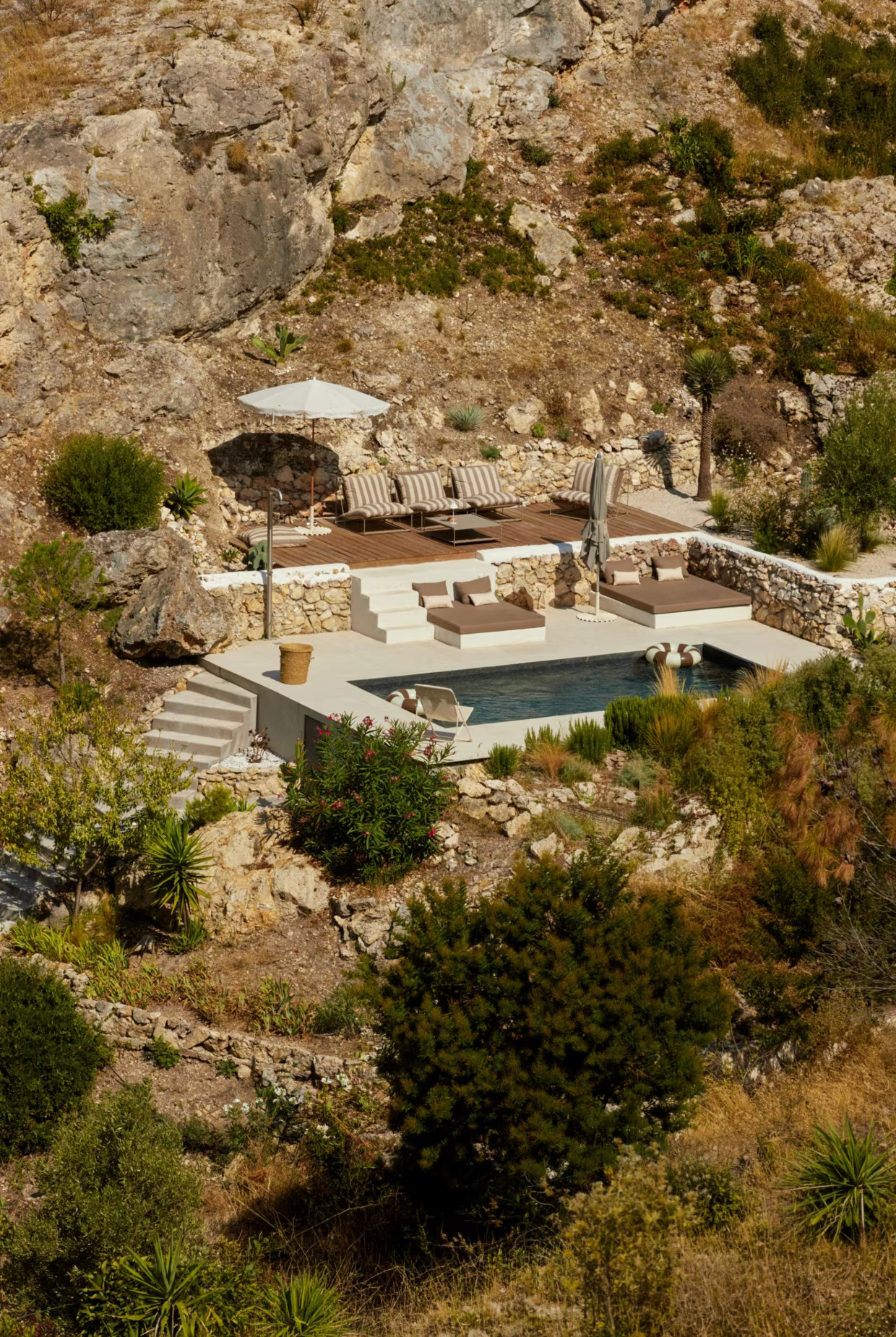 jardin Marseille avec piscine dans maison rénovée décoration contemporaine