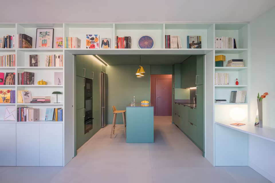 salon et cuisine décoration design colorée
