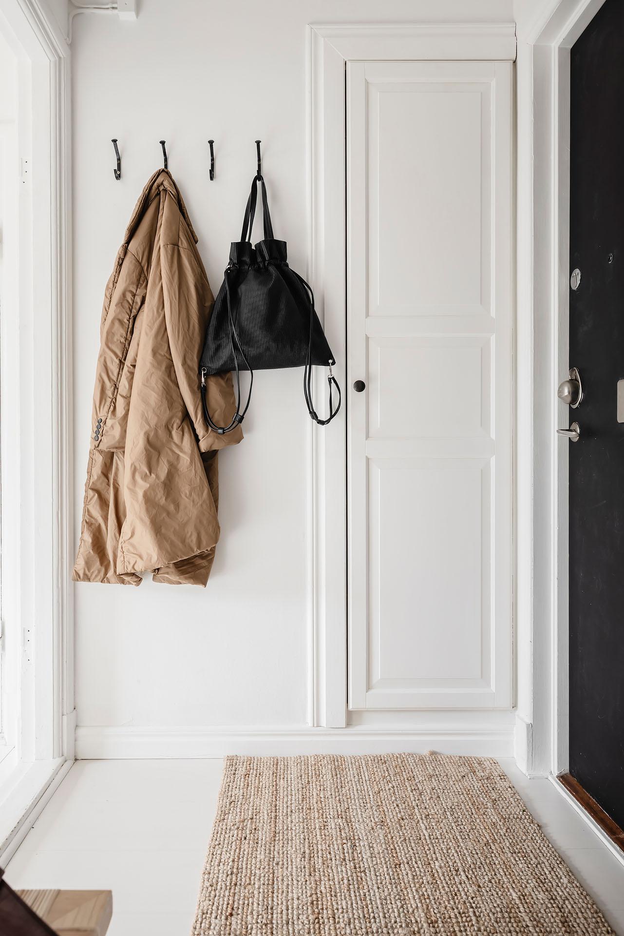 entrée décoration scandinave blanche studio 27m2